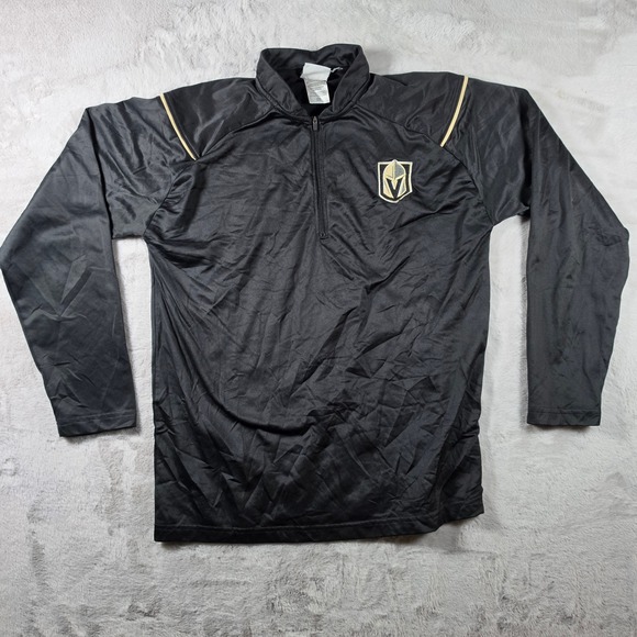 NHL Other - NHL Vegas Golden Knights Pullover‎ Mens Large Black Quarter Zip Hockey Gym Shirt
